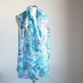 Jedwabny malowany szal - liście 