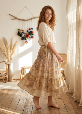 Jedwabna malowana spódnica